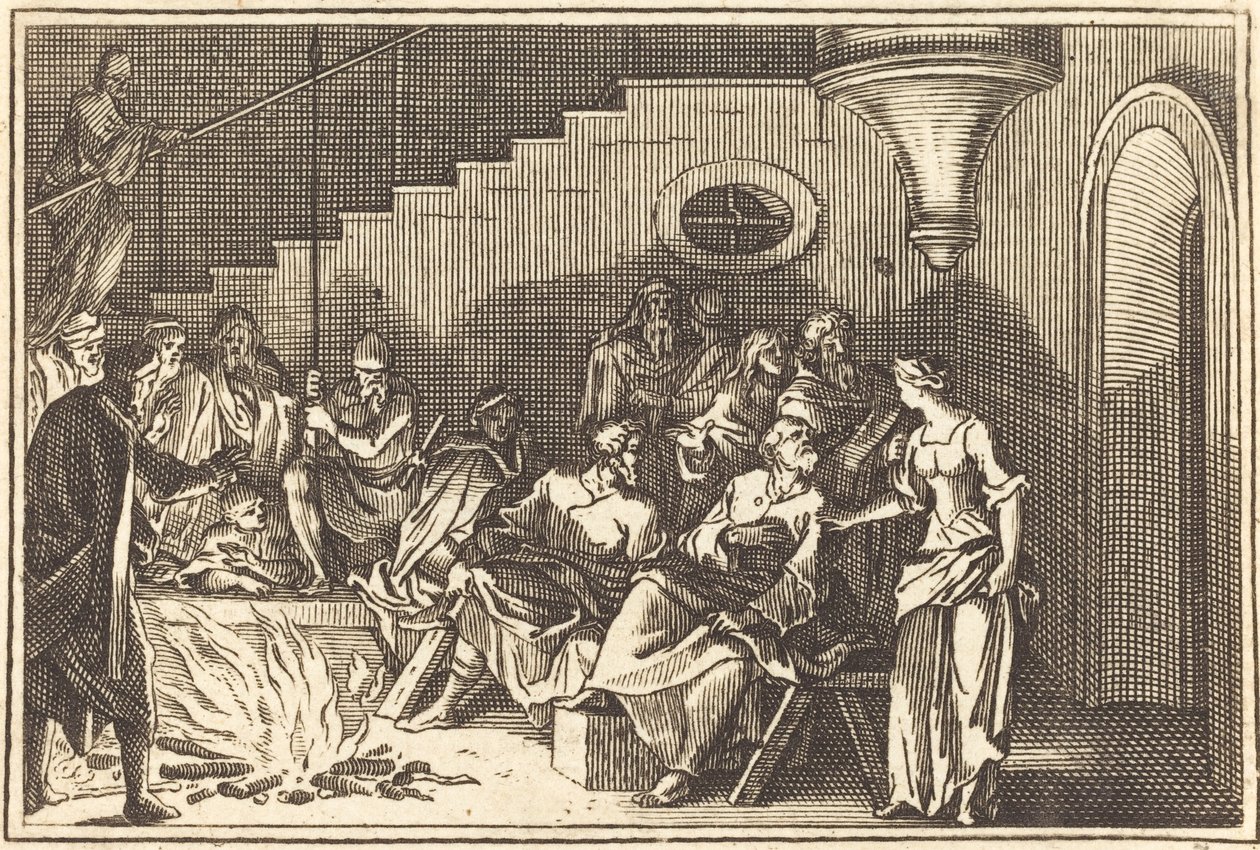 Peter fornekter Kristus av after Sébastien Le Clerc I