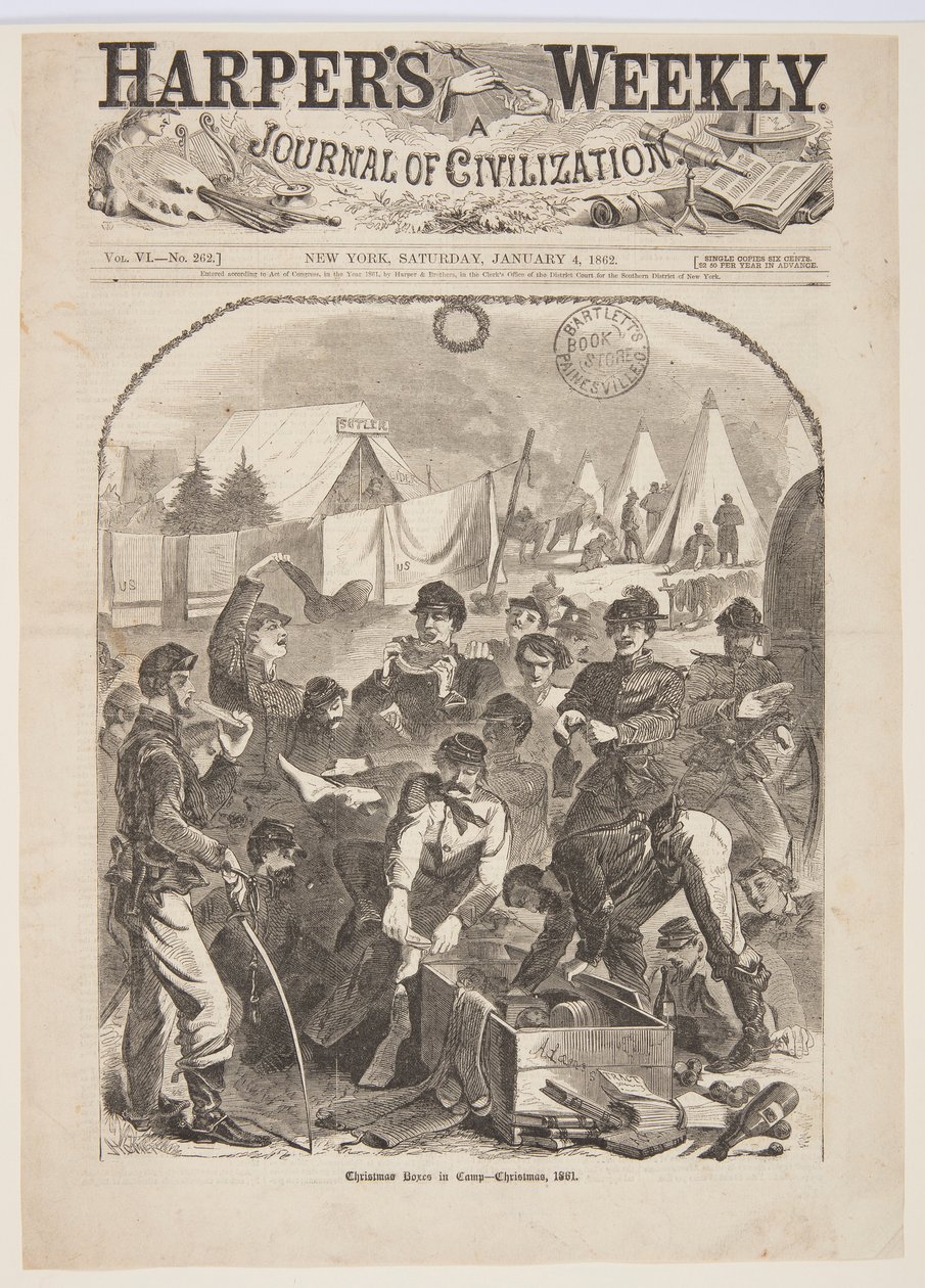 Julebokser i leiren – jul, 1861 av after Winslow Homer