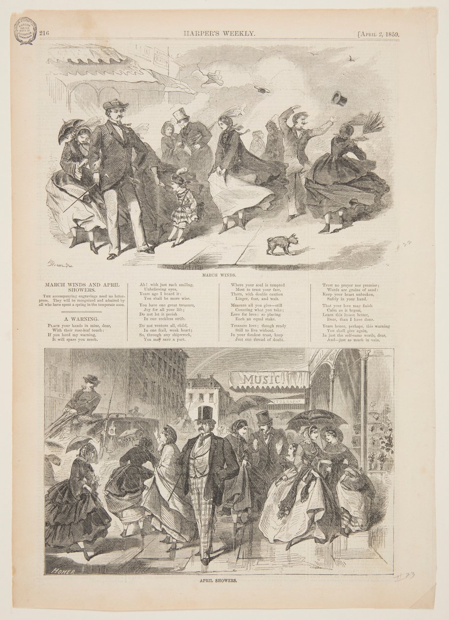 Mars vind og aprilbyger av after Winslow Homer