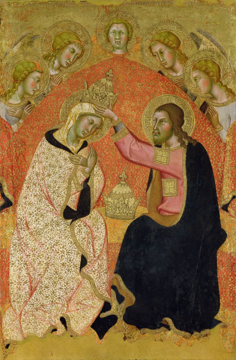 The Coronation of the Virgin (tempera på panel) av also Manfredi de Battilori Bartolo di Fredi