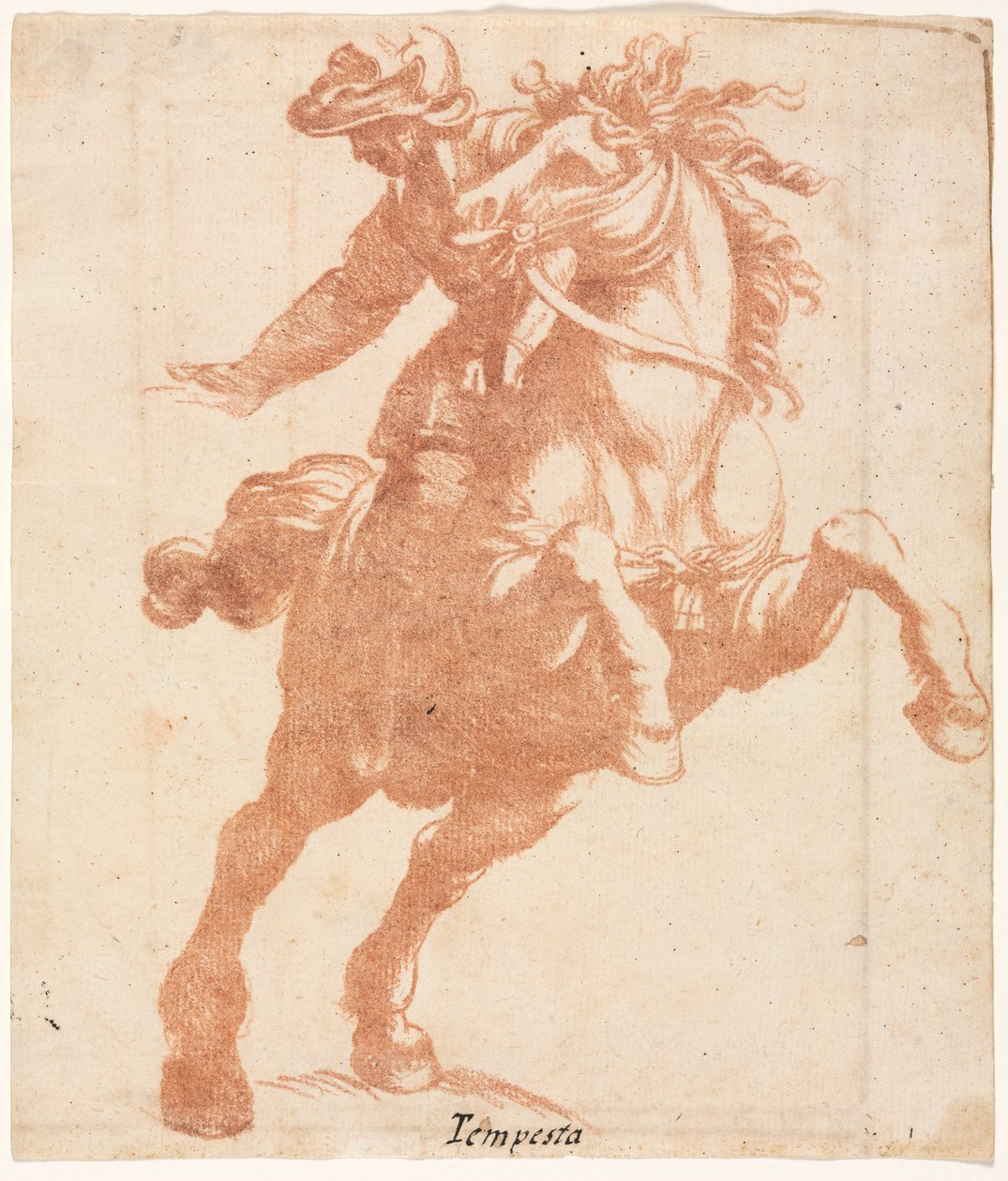 Oppdrett av hest og rytter av attributed to Antonio Tempesta