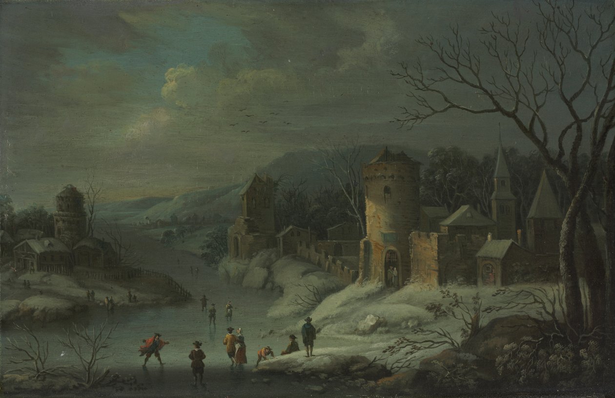 Vinterlandskap av attributed to Jan Griffier