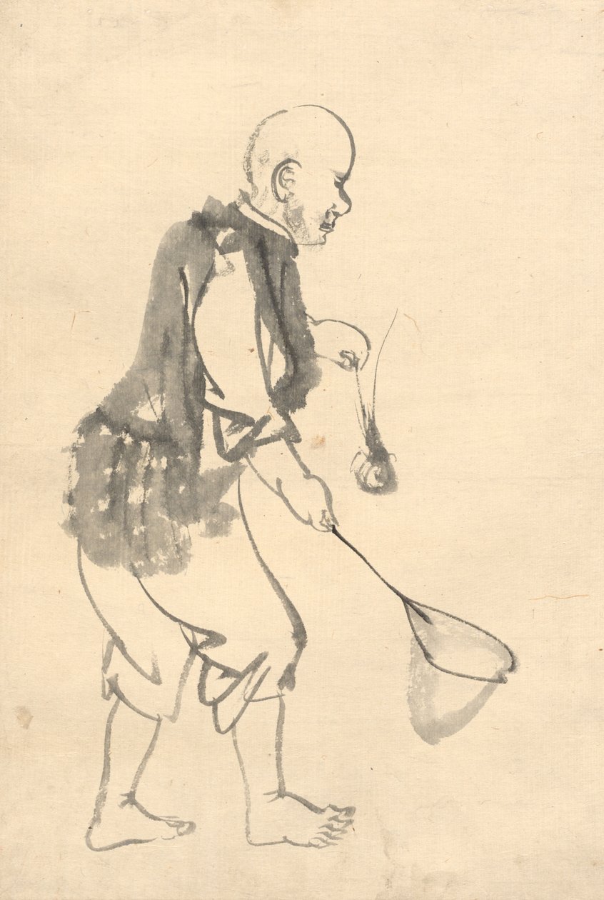 Rekefiskeren av attributed to Kono Bairei