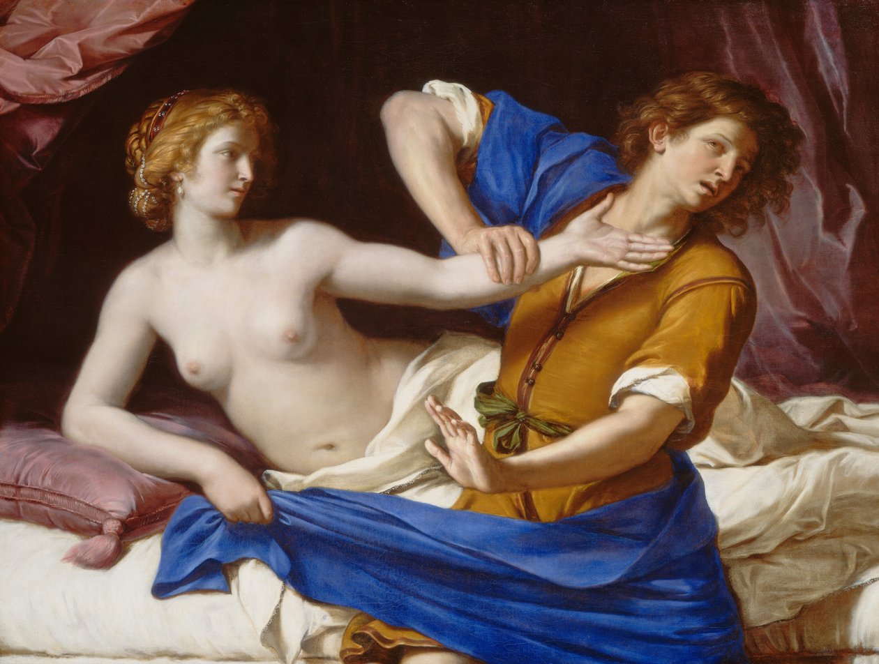 Josef og Potifars kone av called Guercino Giovanni Francesco Barbieri