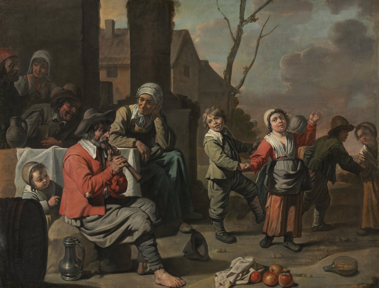 Bondebarn som danser av circle of Le Nain