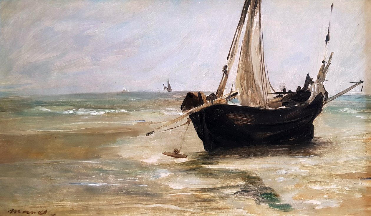 Svart båt nær Berck av Édouard Manet