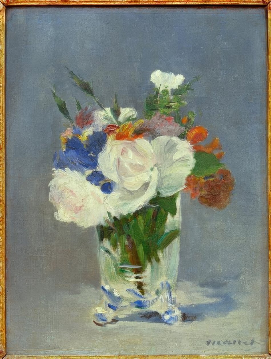 Blomster i en krystallvase av Édouard Manet