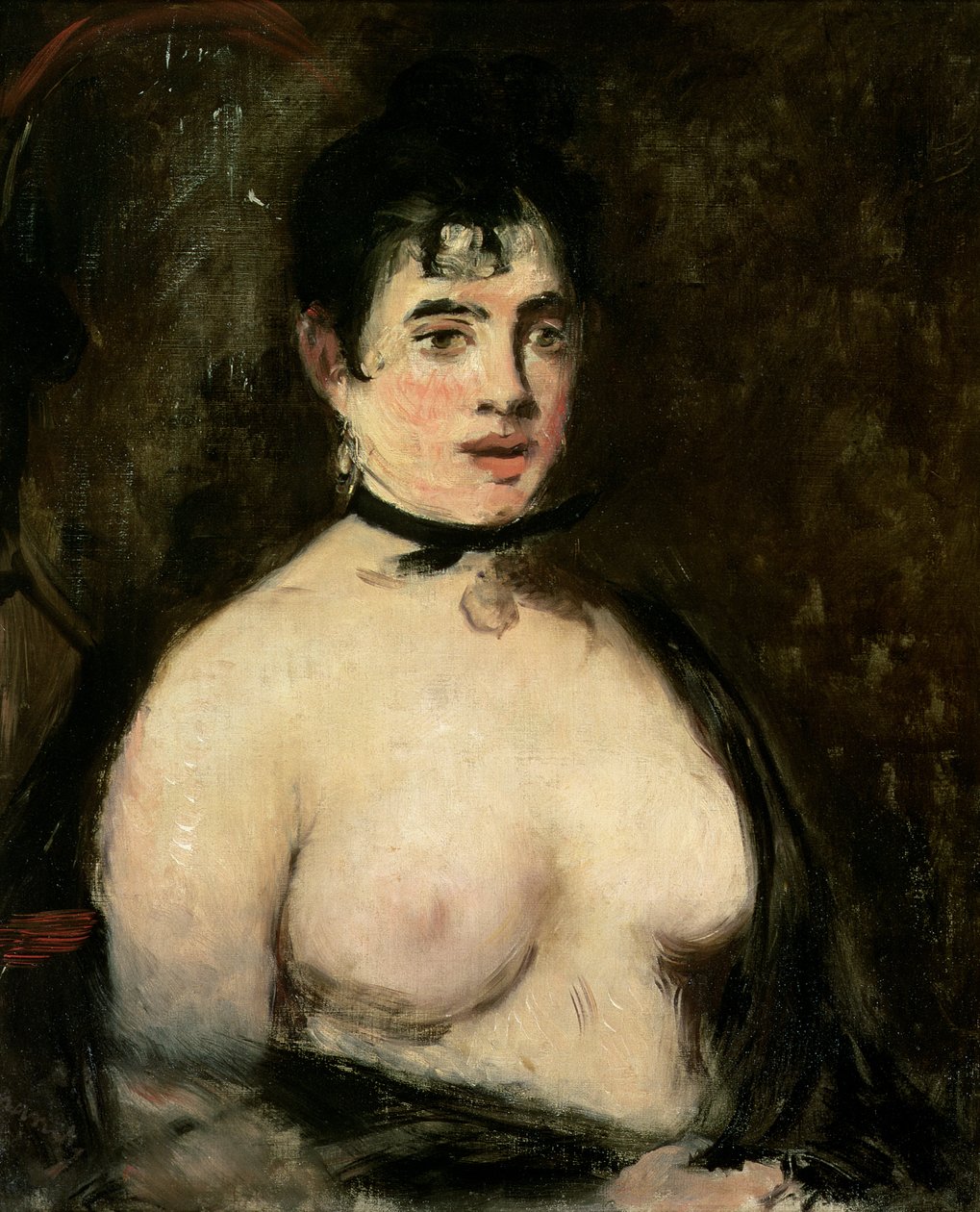 Brunette med bare bryster av Édouard Manet