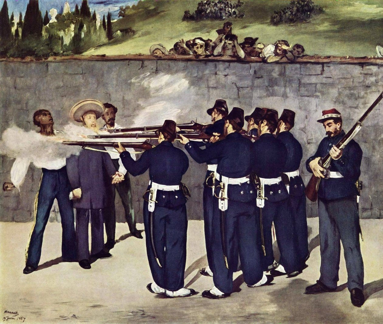 Keiser Maximilian i Mexico blir skutt av Édouard Manet