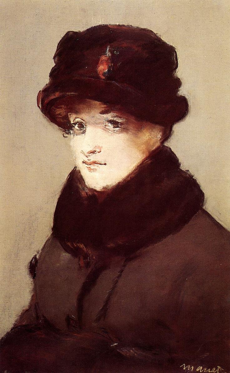 Méry Laurent i en oterhatt av Édouard Manet