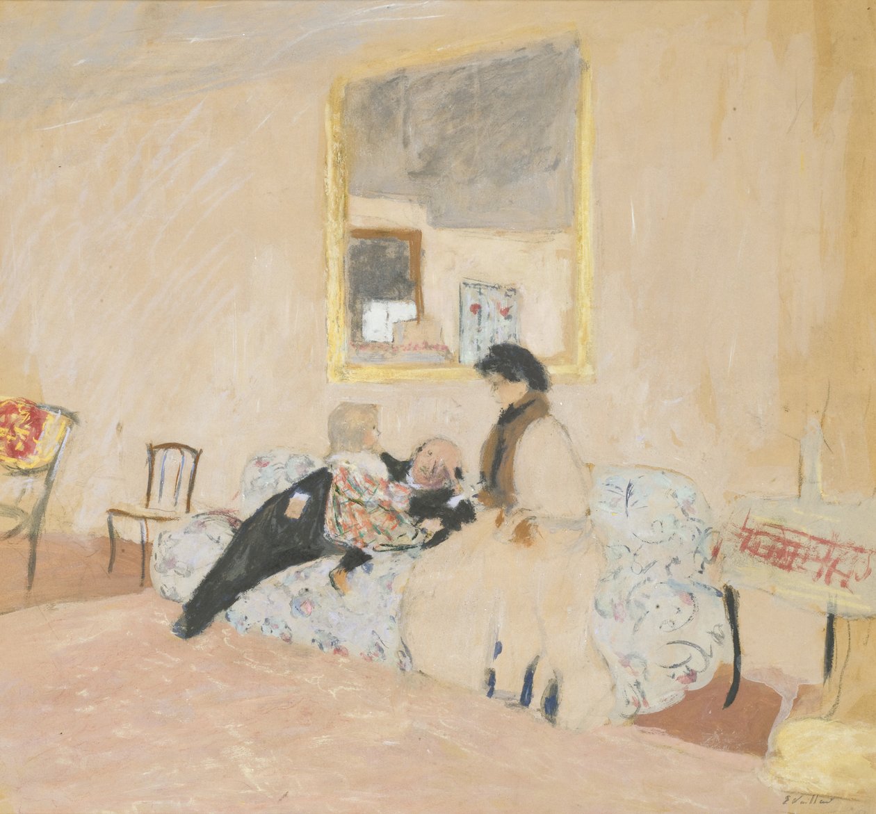 Annette og de besøkende av Edouard Vuillard