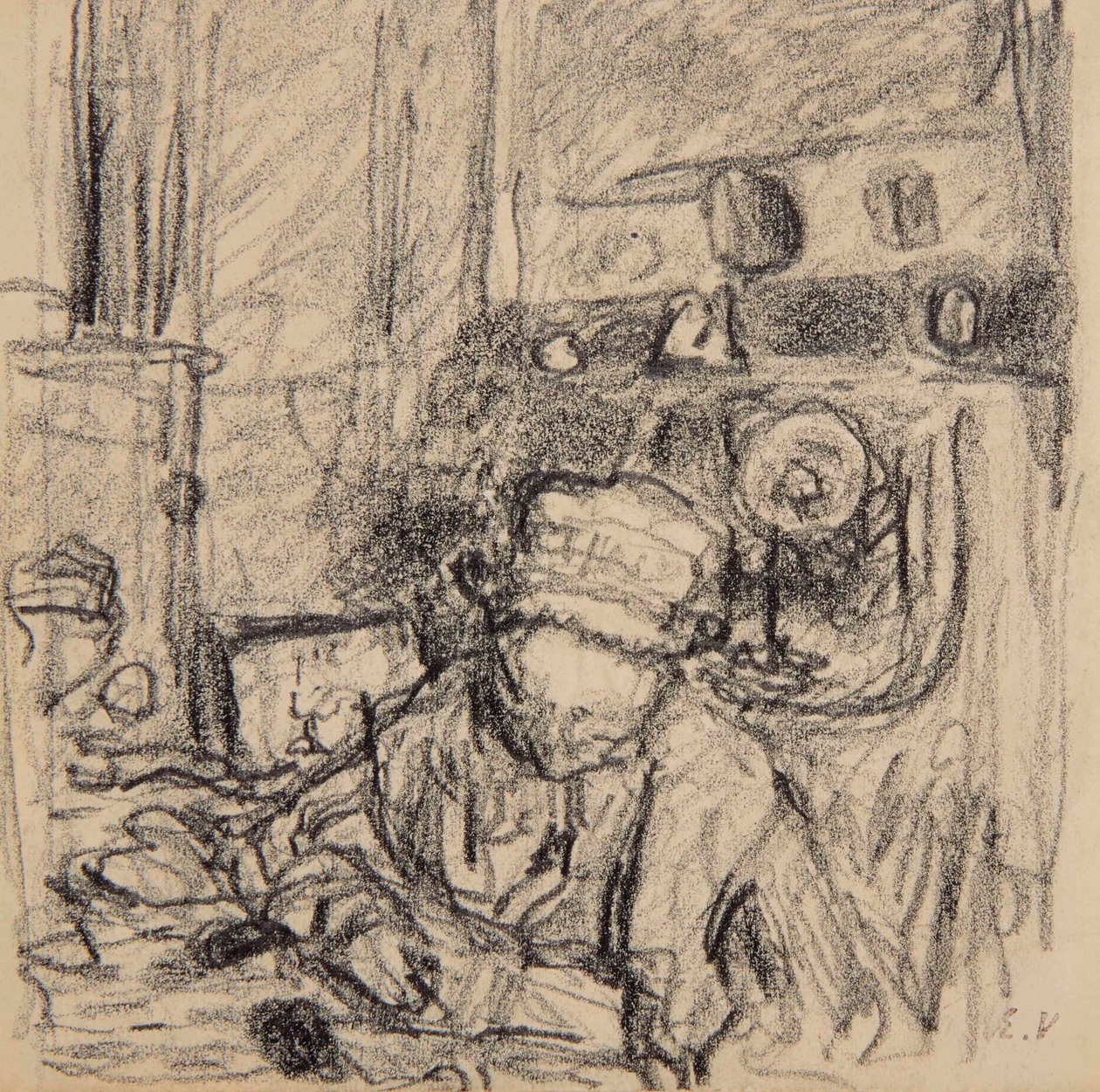 Madame Vuillard, rue de Calais av Edouard Vuillard