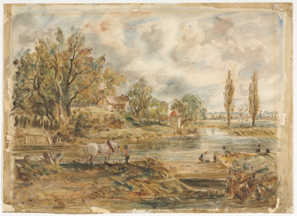 Den hvite hesten av imitator of John Constable