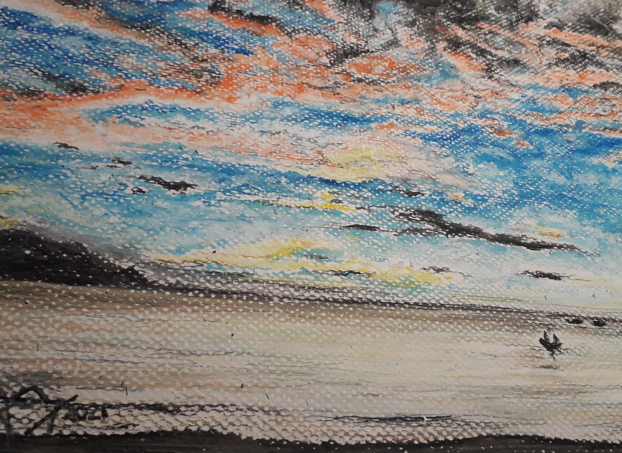 SOLNEDGANG I PLAYA MEDINA av miguelmendez_art.ve