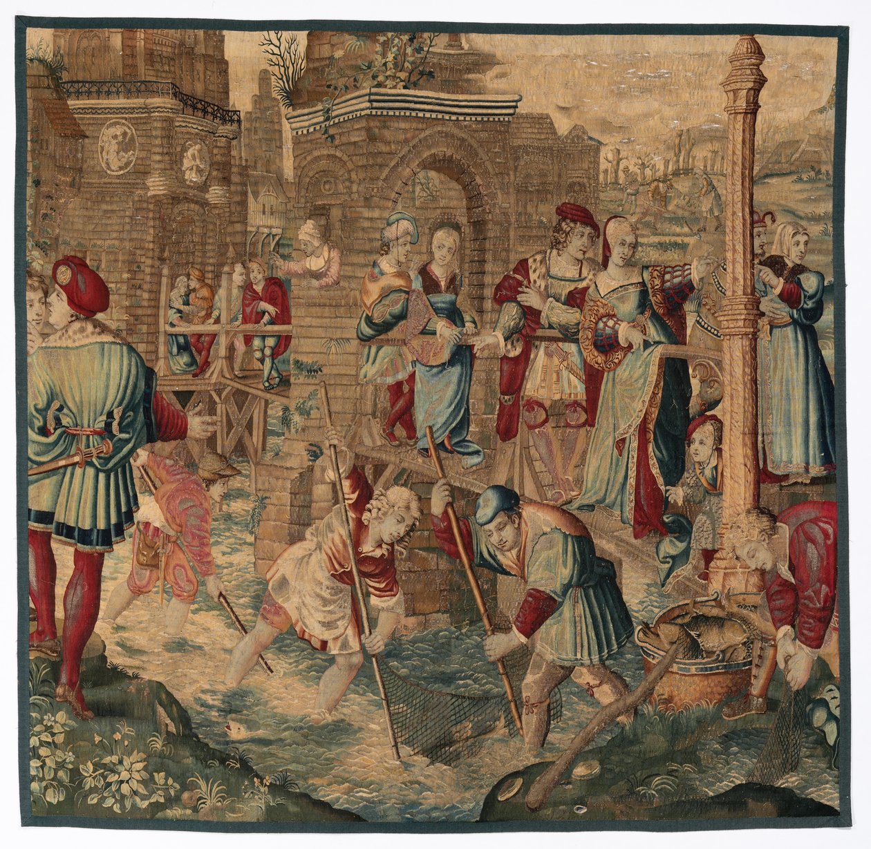 Vår: Fiskescene av possibly by Gobelins Manufactory