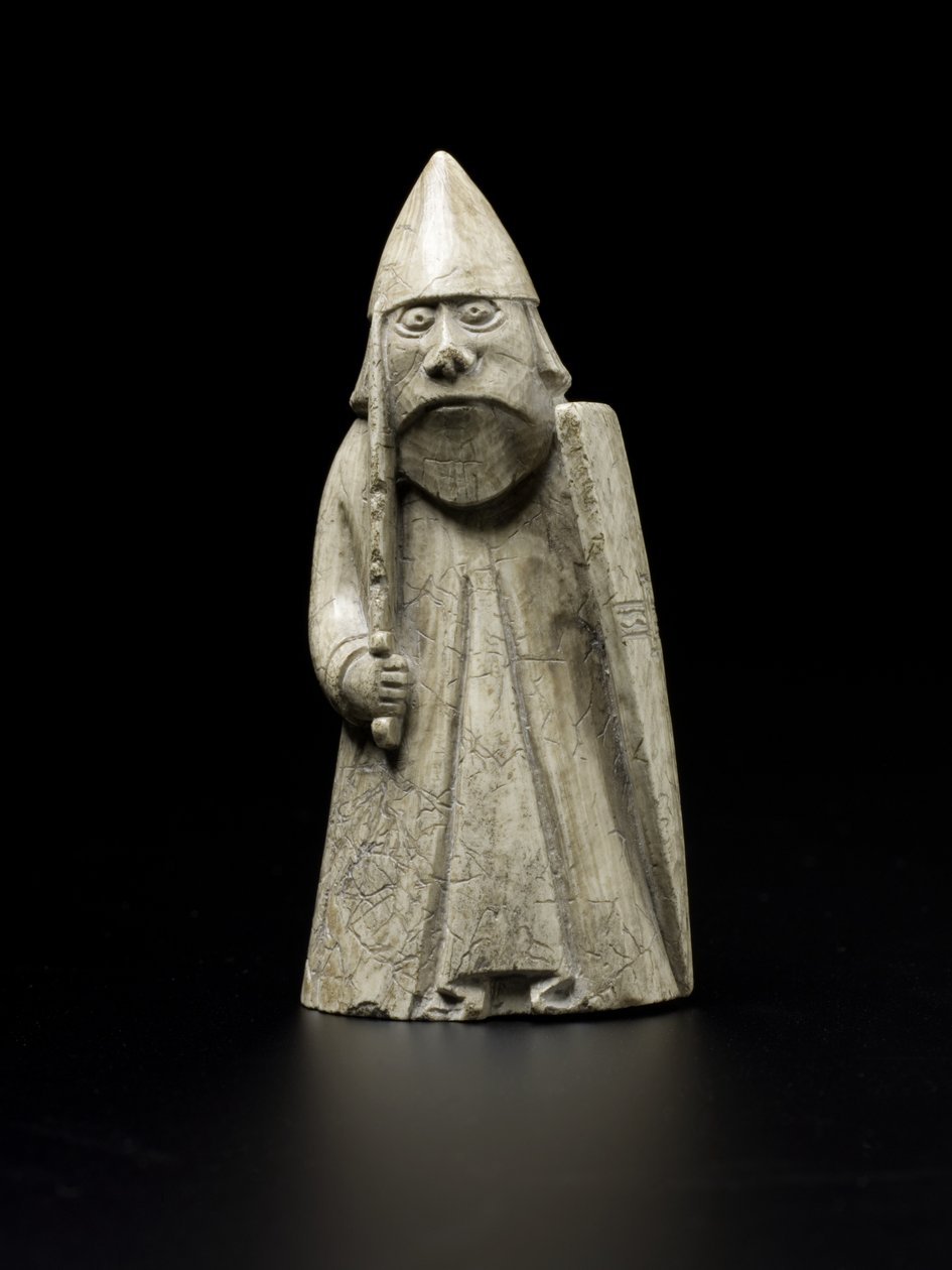 Lewis Chesspiece - Warder (hvalross elfenben) av school Scandinavian