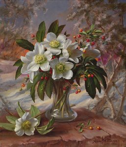A296 Blomster i en vinterglød (panel)