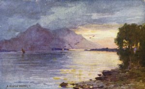 En vannaktig solnedgang, Lough Leane, Killarney