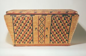 Eastern Woodlands geometrisk kurv (vevd fiber)