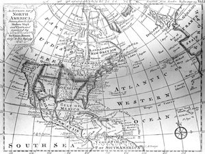 Kart over Nord-Amerika, 1747