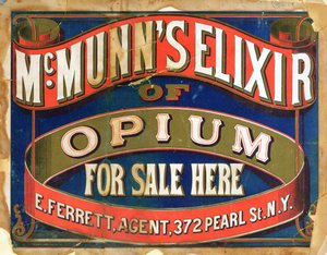 Plakat som reklamerer for McMunns Elixir of Opium