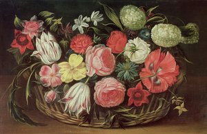 Blomster i en kurv