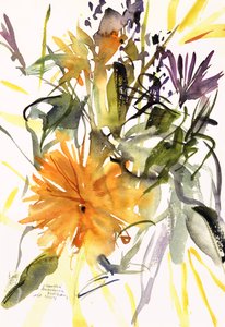 Marigold and Other Flowers, 2004 (akvarell)