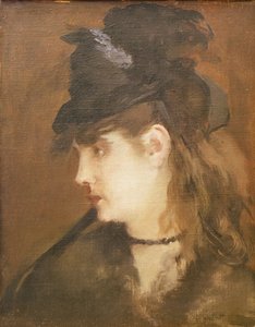 Berthe Morisot i en svart hatt