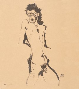 Naken selvportrett av menn, 1912.