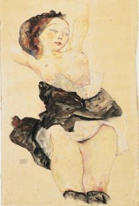 Ung jente liggende, halvnaken, 1912
