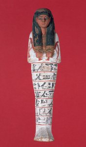Shabti-figur, New Kingdom (malt tre)