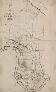 Et kart over Fulham, London, 1813