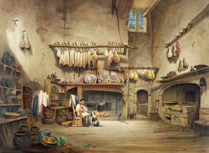 The Kitchen, Cotehele-huset, ca. 1830-40