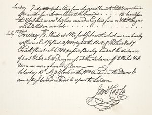 Håndskriften til James Cook, juli 1771