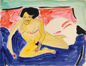 Sittende naken på Divan, 1909