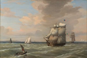 Skip som forlater Boston Harbor, 1847