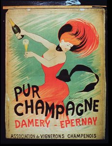 Plakat som reklamerer for Pur Champagne, fra Damery, Epernay