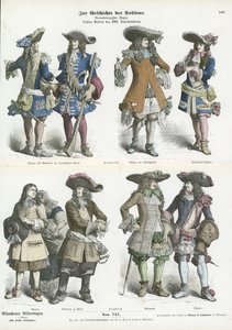Franske kostymer, sent på 1600-tallet