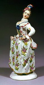 Fuerstenberg-figur av en dame (porselen)