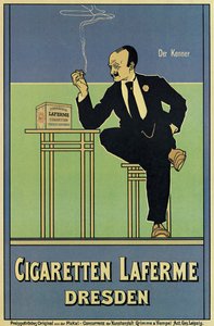 Plakat som reklamerer for Laferme-sigaretter