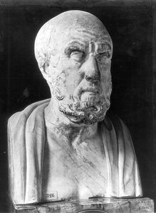 Byste av Hippokrates (ca. 460-c. 377 f.Kr.) (marmor)