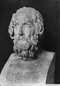 Byste av Homer, hellenistisk periode (330-20 f.Kr.) (marmor)
