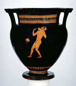 Krater med rød figur som viser en diskoskaster (keramikk)