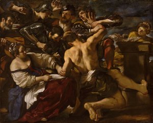 Samson tatt til fange av filistrene, 1619.
