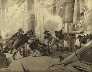 Slaget ved Trafalgar, 1805 (gravyr)