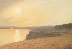 Solnedgang, nær Bournemouth, 1899 (olje på kort)