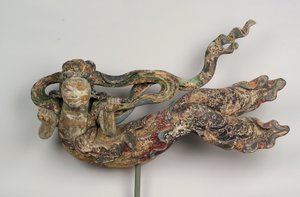 Apsaras, 1600-1700-tallet (polykromt tre)