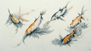 blekkmaling: Koi karpefisk_01