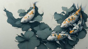 blekkmaleri: Koi karpefisk_04