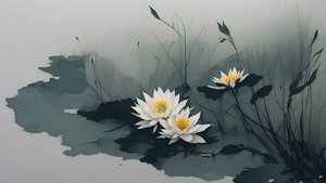 blekkmaleri: water-lillies_01